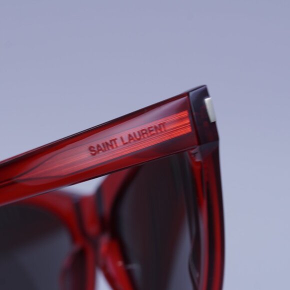 Saint Laurent SL425 005 Sunglasses Red Cat Eye Frame, Black Lenses - Picture 7 of 12